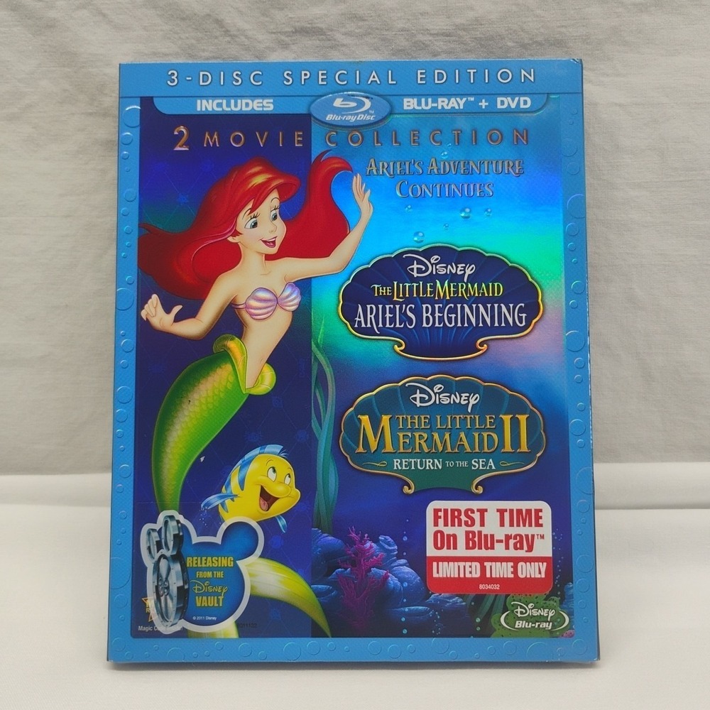 The Little Mermaid II Return to the Sea & Ariel's Beginning 2 Movie Bluray DVD